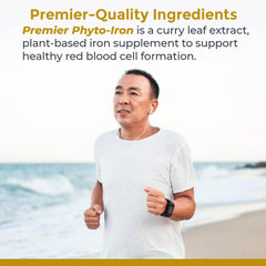 Premier Research Labs Phyto-Iron capsules poured, convenient daily iron supplement.