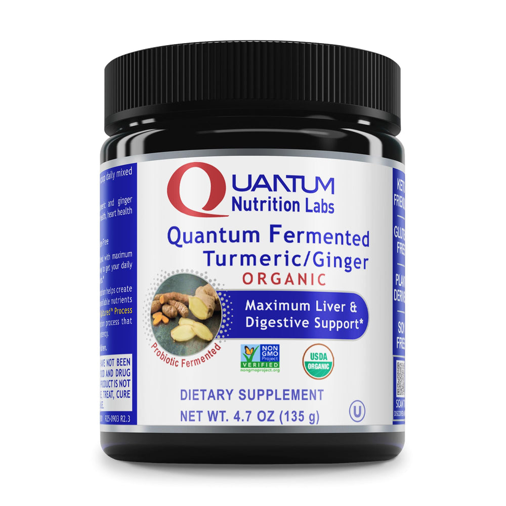 Premier Research Labs Premier Fermented Turmeric Ginger bottle highlighting probiotic blend for daily wellness