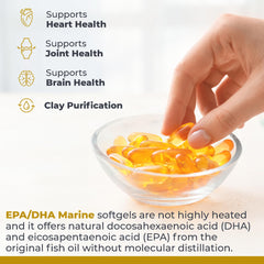 Two Premier Research Labs softgels shown for daily cardiovascular support.