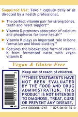 Premier Research Labs vegan D3+K2 capsules pack suitable for daily supplementation.