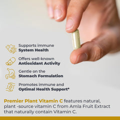 Premier Research Labs Vitamin C amla extract close-up emphasizing natural source.