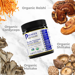 Premier Research Labs fermented mushroom blend cordyceps powder for energy-friendly daily use