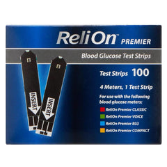 Premier test strips box front for easy daily monitoring