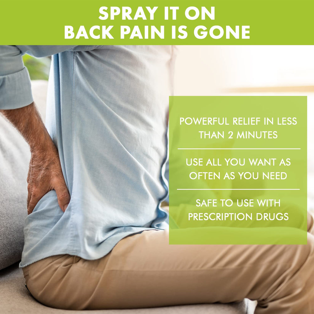 Premiere's Pain Spray applying on the arm for targeted soothing.