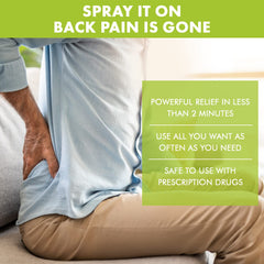 Premiere's Pain Spray applying on the arm for targeted soothing.