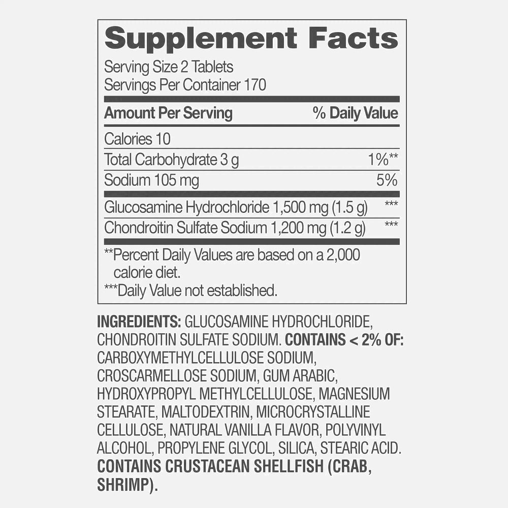Spring Valley glucosamine tablets daily-dose close-up for mobility
