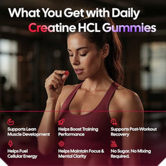 Gummies in mixed-berry flavor from Premium Select Nutrition Creatine HCL Gummies.