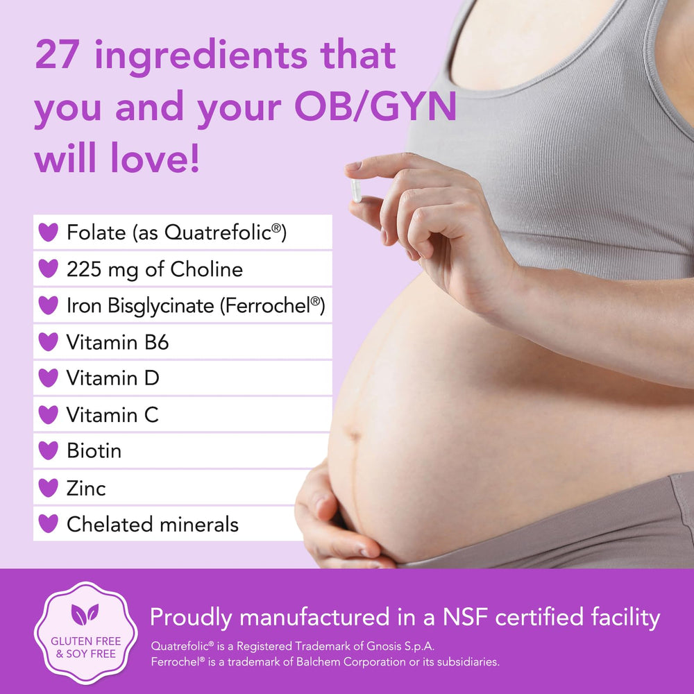 Premom ingredient panel close-up displays traceable nutrients.