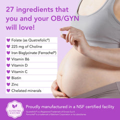 Premom ingredient panel close-up displays traceable nutrients.