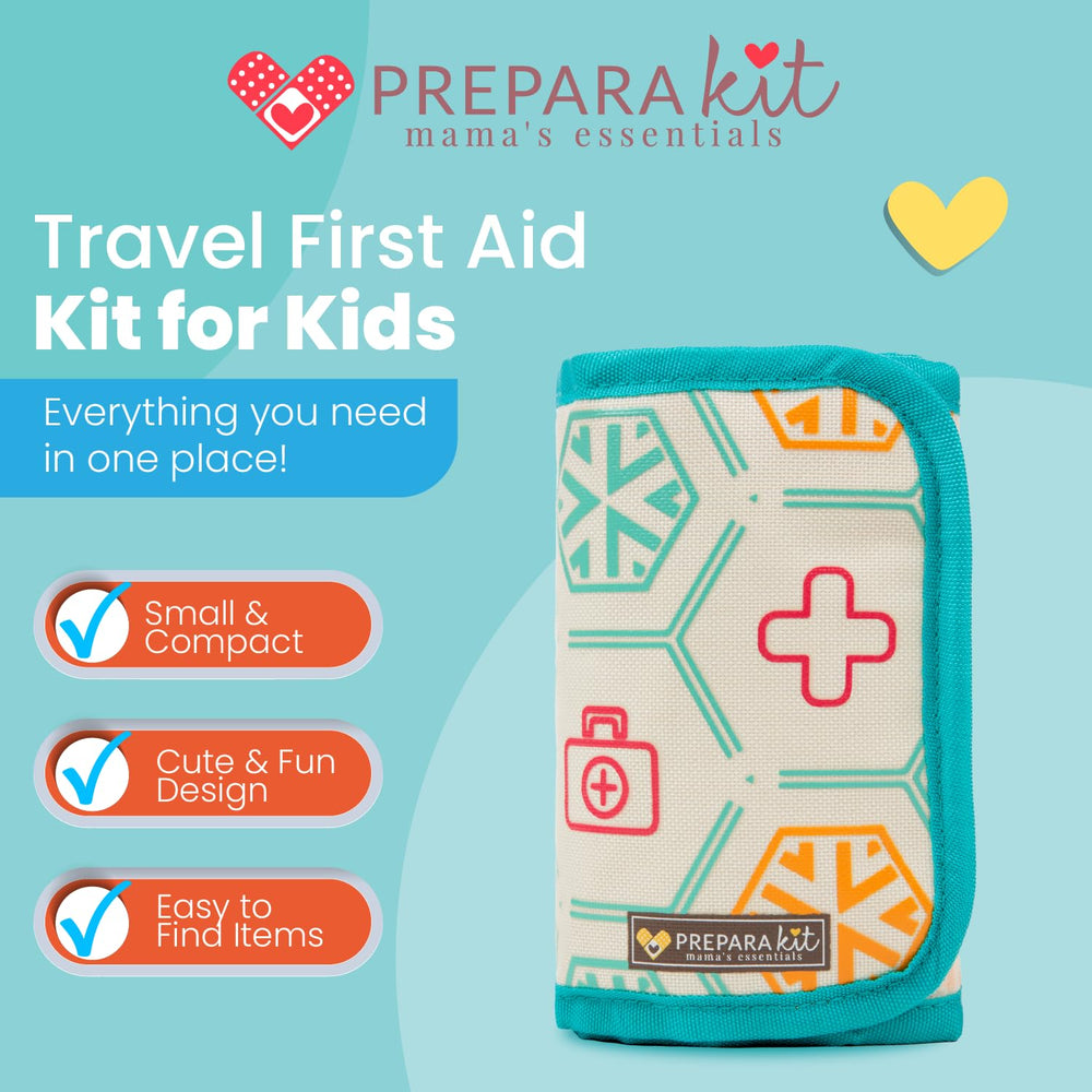 Preparakit mini first aid kit in teal fits purse for quick access