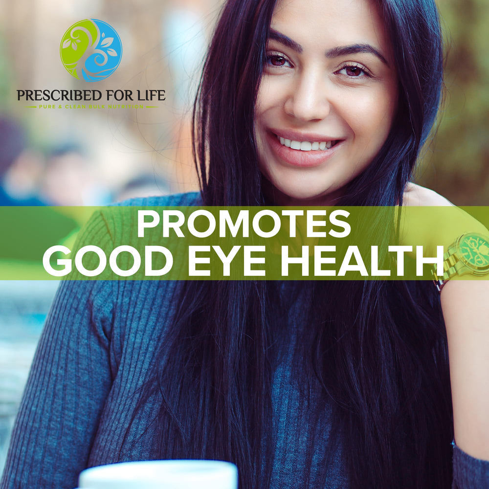 Prescribed For Life riboflavin powder science label close-up emphasizes purity.