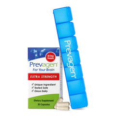 Prevagen Extra Strength bottle with 30 capsules for daily use.
