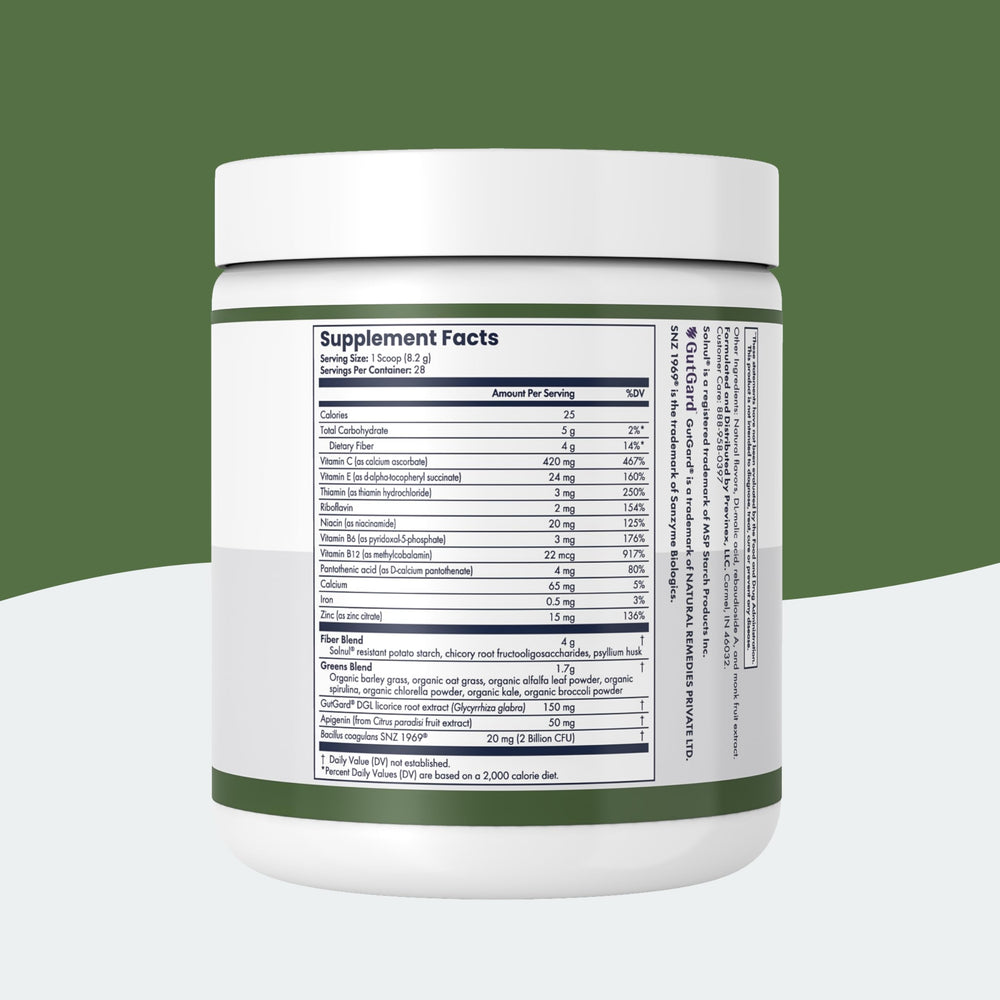 Previnex Gut & Green organic sources represented in a bowl for natural nutrition
