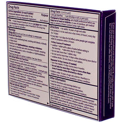 Prilosec OTC bottle closeup label showing dosing and packaging details.