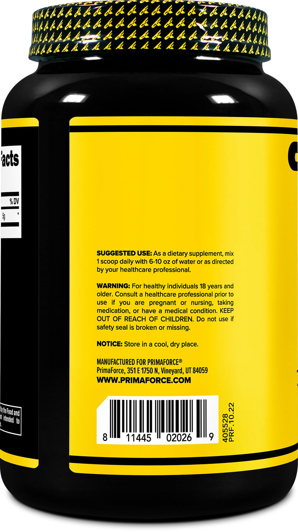 Primaforce L-Glutamine powder dissolving smoothly in a beverage.