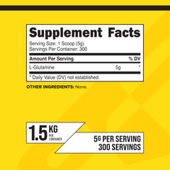 Serving scoop of Primaforce L-Glutamine added to a glass of water.