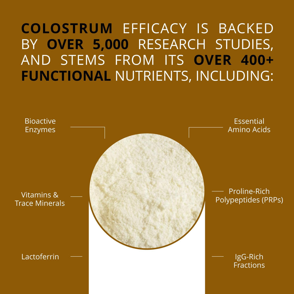 Primal Being colostrum powder dissolving in water for smooth mix.
