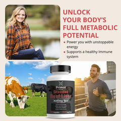 Primal Being energy and wellness focus with liver capsules on display.