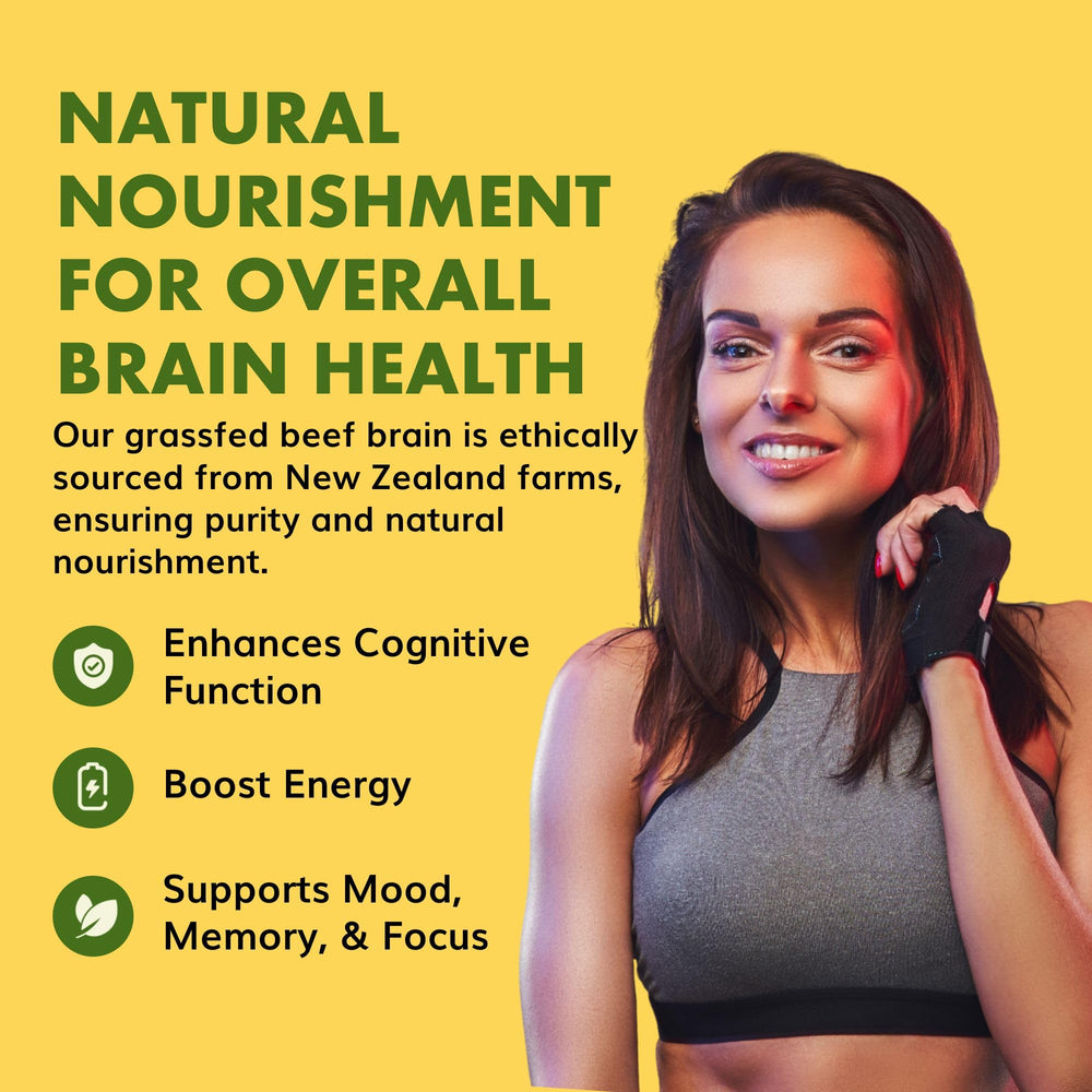 Primal Being Grassfed Beef Brain 3 capsules serving showing dosage