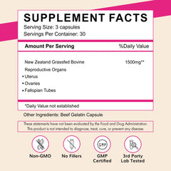 Primal Being Grassfed Female Vitality capsules close-up for convenient daily energy.