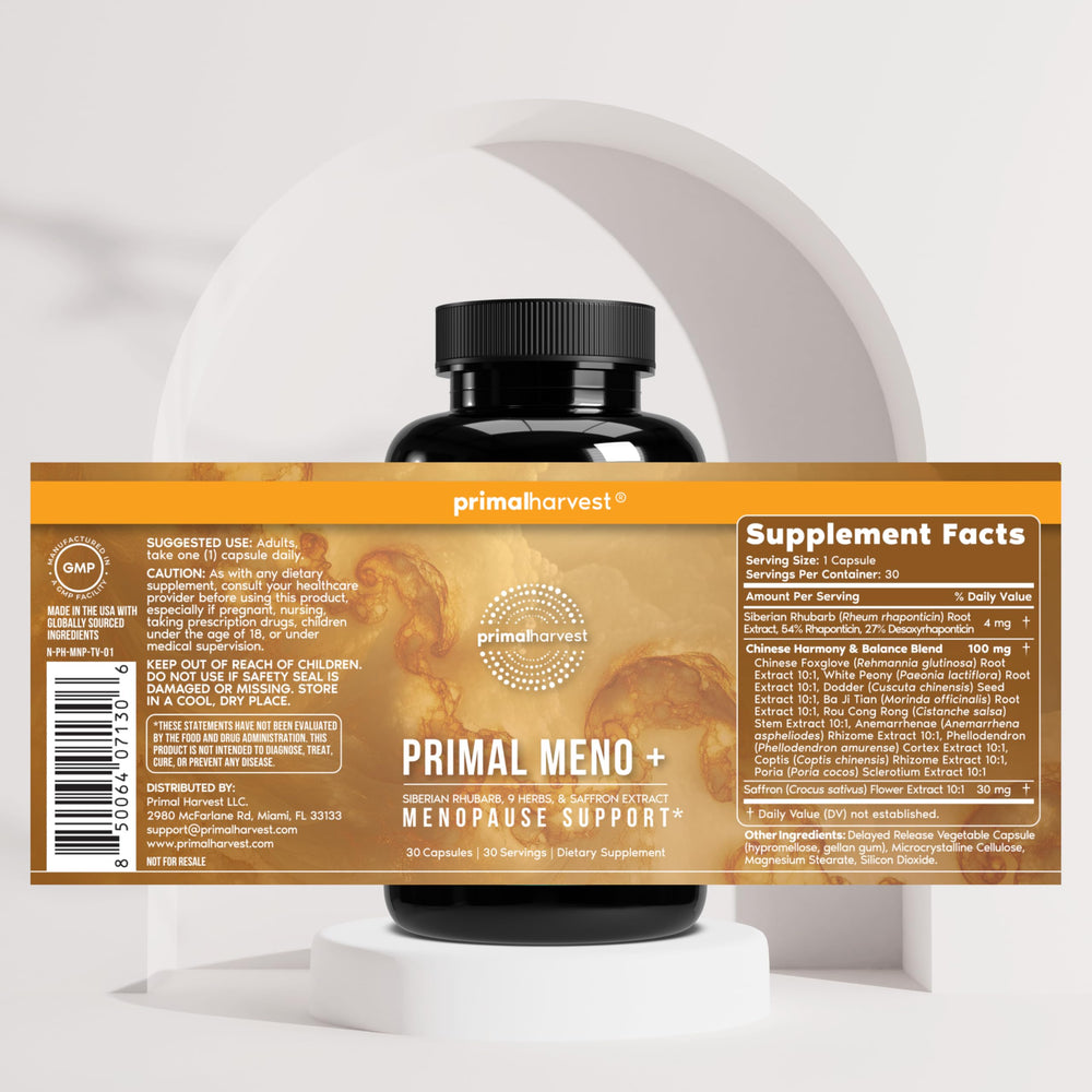 Primal Harvest Meno+ two-pack setup emphasizes value and ongoing support