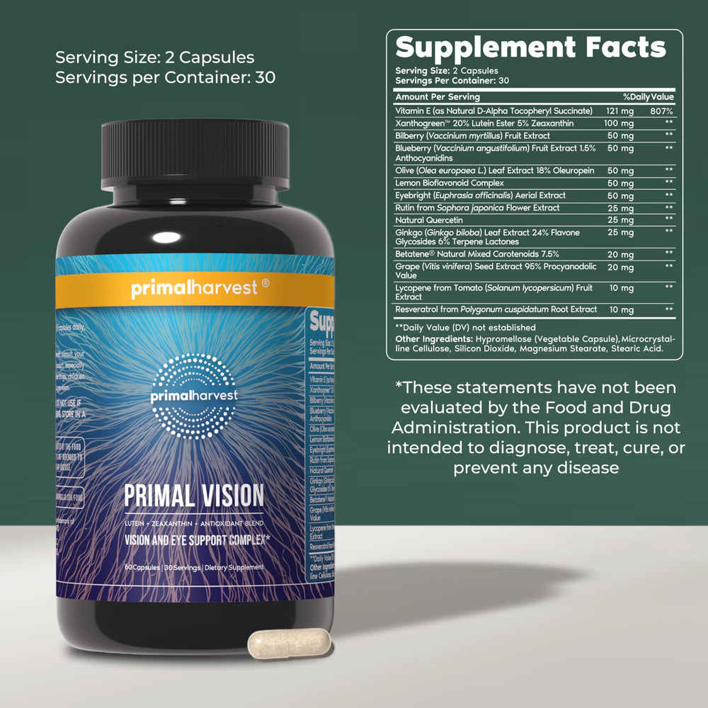 Primal Vision capsules close-up emphasizing capsule form and daily use