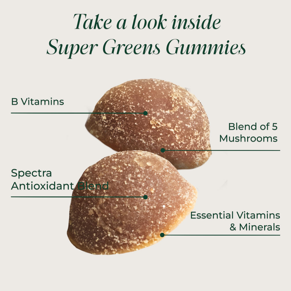 Primal Harvest Super Greens Gummies fruit flavor close-up for daily greens