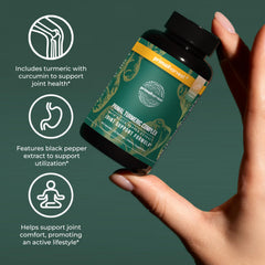 Serving suggestion on Primal Harvest turmeric complex packaging.