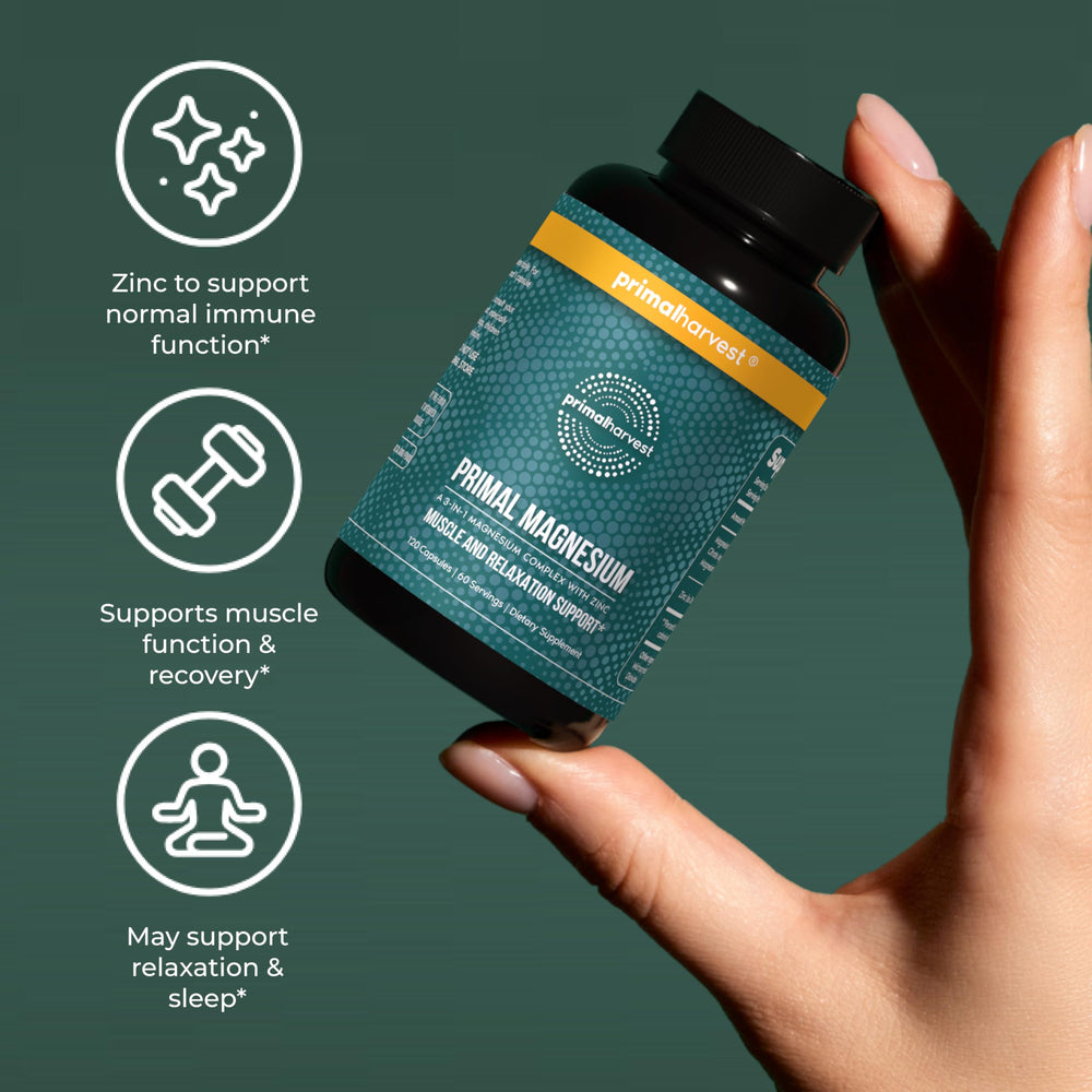 Gluten free formula label on Primal Harvest magnesium complex