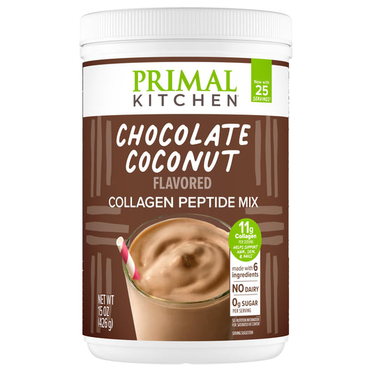 Primal Kitchen Collagen Fuel Chocolate Coconut container with premium ingredients