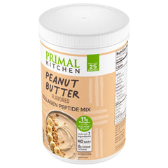 Primal Kitchen Peanut Butter Collagen Fuel Drink keto-certified and gluten-free labeling.