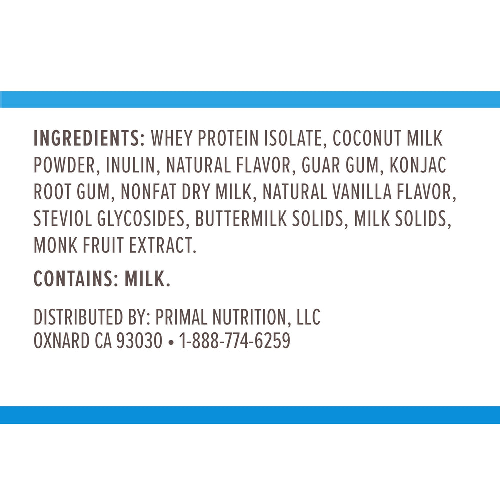 Primal Fuel Vanilla Coconut shake ready post-workout option