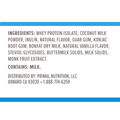 Primal Fuel Vanilla Coconut shake ready post-workout option