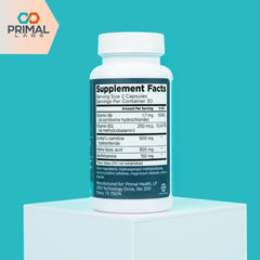Primal Labs Advanced Nerve Support system diagram illustrates how nutrients support nerve function.