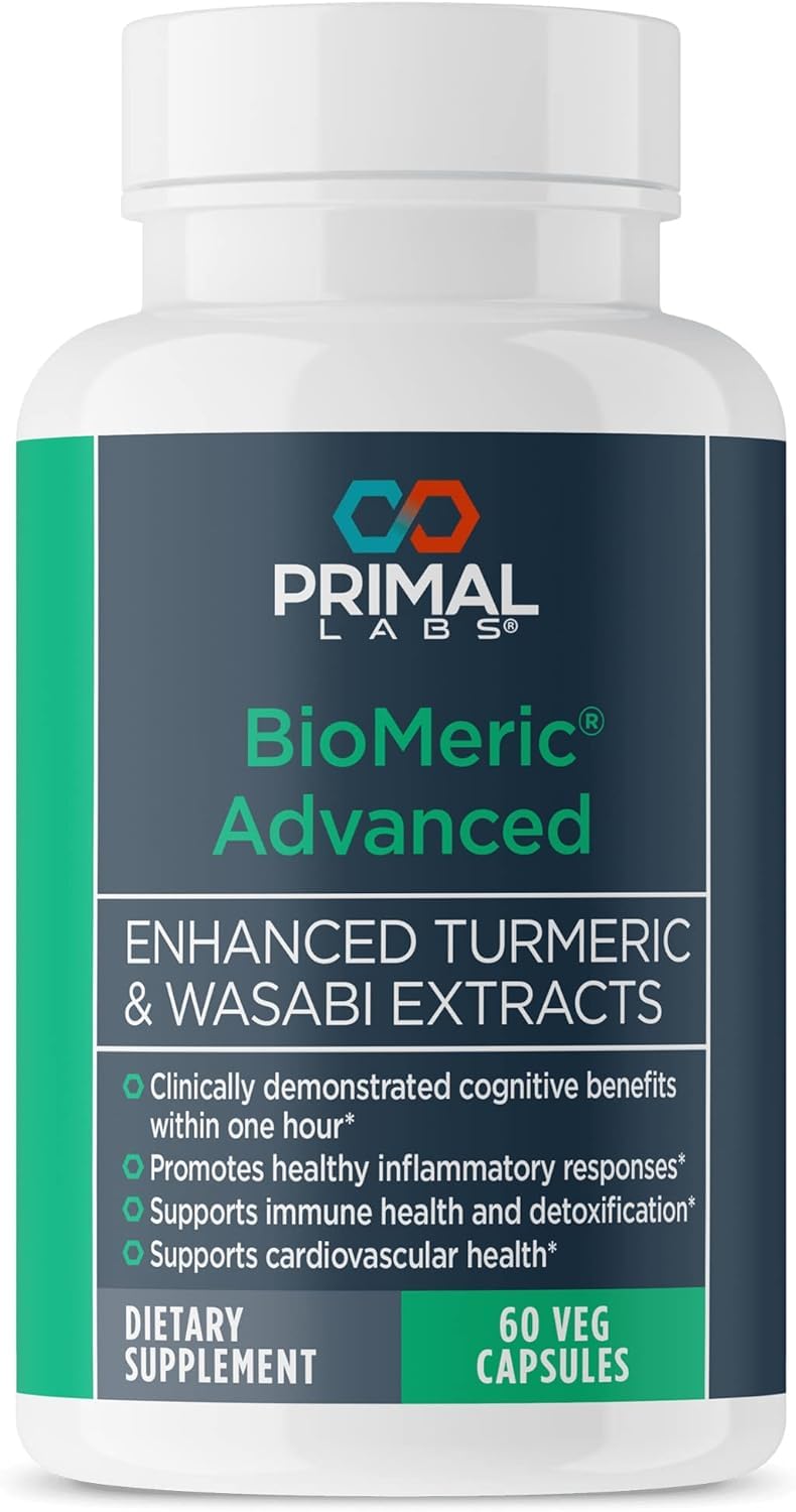 Primal Labs BioMeric Advanced capsules in bottle for daily focus.