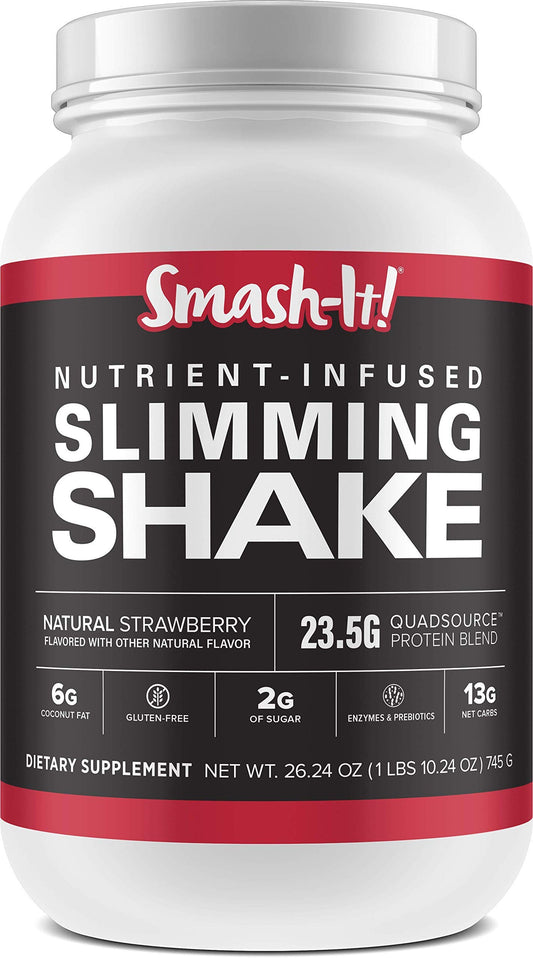 Primal Labs Smash-It tub front label with strawberry flavor and keto-friendly protein.