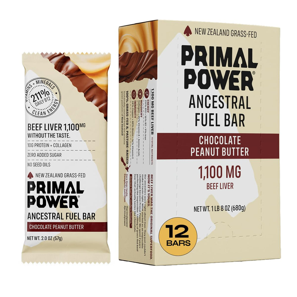 Primal Power beef liver bar 1100mg on-the-go nutrition