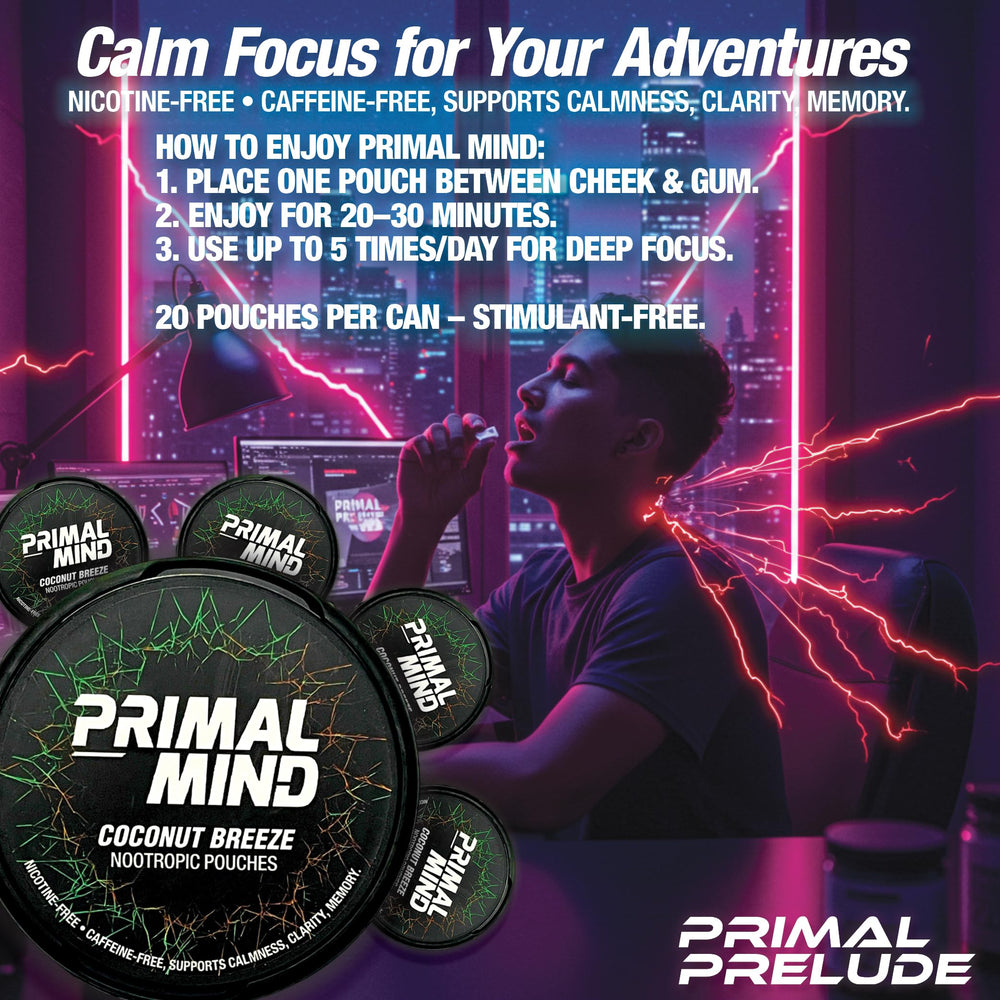 Primal Prelude travel-ready pouch design ideal for work or travel.