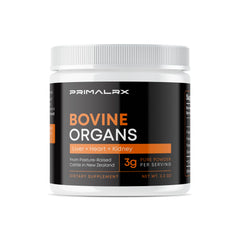 PRIMALRX Bovine Organ Powder desiccated liver capsules for energy support.