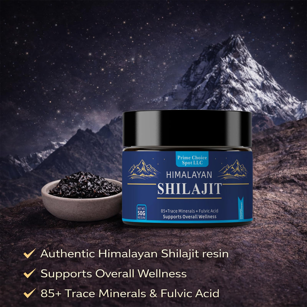 Bottle of Prime Choice Spot LLC Shilajit Resin on table for daily routine