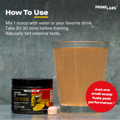 Prime Labs Creatine HCl powder dissolving quickly in water