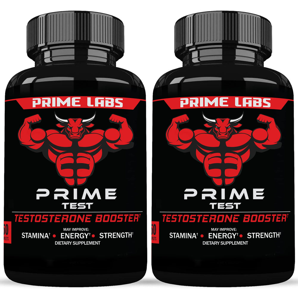 Prime Labs Prime Test bottle displayed for daily energy and stamina support.