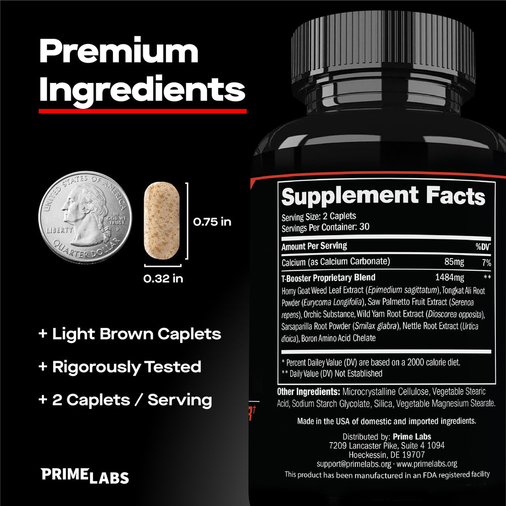 Prime Labs Prime Test label close-up highlighting packaging and quality.