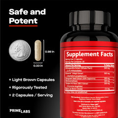 Prime Test Pro bottle beside Shilajit-focused imagery suggesting energy support.