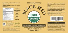Prime Natural black seed oil used for skincare and hair care routines.