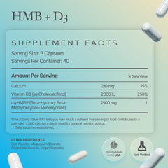 Prime Powders HMB D3 lifestyle image suggests consistent training support.
