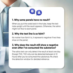 Detection window on the device shows results for five substances