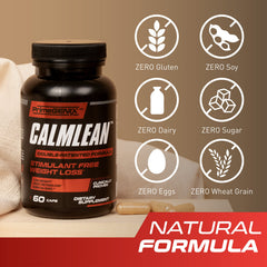 PrimeGENIX CalmLean packaging box front, clean design for non-stimulant weight management