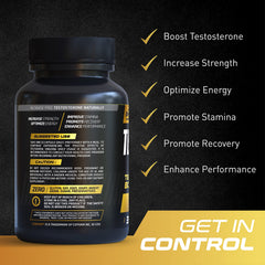 PrimeGENIX Testodren with dumbbells symbolizing strength and lean muscle support