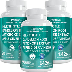 PrimeMD 32-in-1 Liver Support bottle front view for daily liver care.